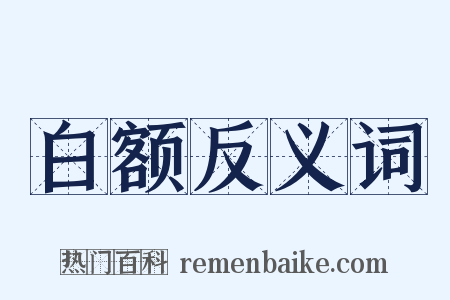 白额反义词是什么意思的图片